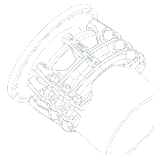 Technical line drawing of a Viking Johnson AquaGrip 450mm pipe flange adaptor
