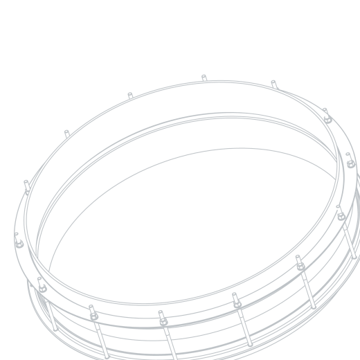Line drawing of a circular flange collar with threaded tension bolts around its rim