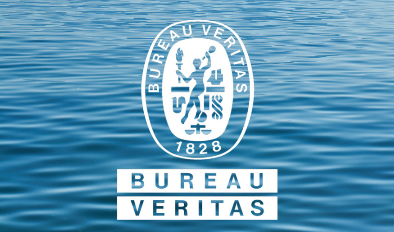 Bureau Veritas logo against a blue water background