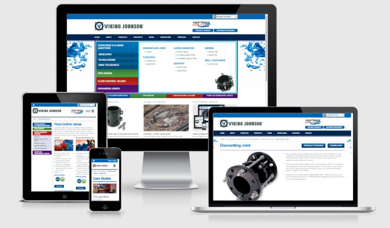 Viking Johnson website displayed across desktop monitor, laptop, tablet and smartphone screens