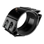 Heavy-duty black pipe repair clamp with tightening bolts and textured inner rubber gasket