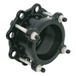 Black Viking Johnson QuickFit flange adaptor with four threaded tie bolts and nuts