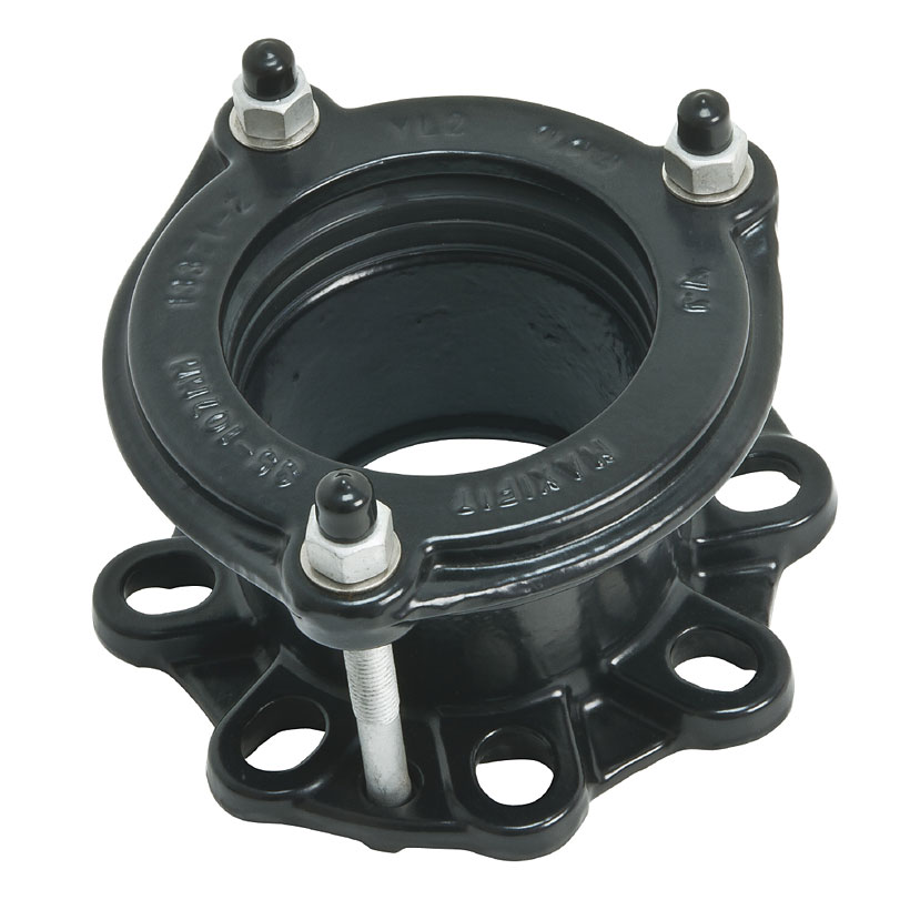Black Maxifit flange adaptor with four bolt fixings