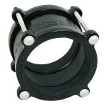 Black Viking Johnson Quickfit flexible pipe coupling with four metal bolts