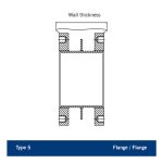 Technical cross-section of a Type 5 Flange / Flange connection showing wall thickness