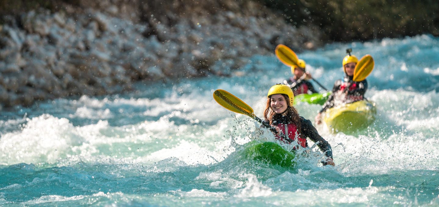Kayaking on river